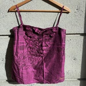 Billabong Designers Closet Tuxedo Ruffles Top